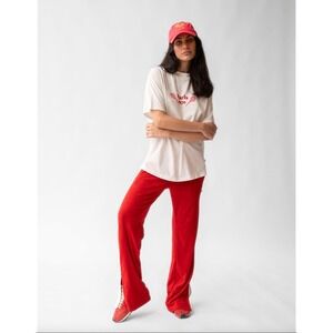 Araminta James Sportif Stripe Pant Terry Cherry Red Stripe White Size Small